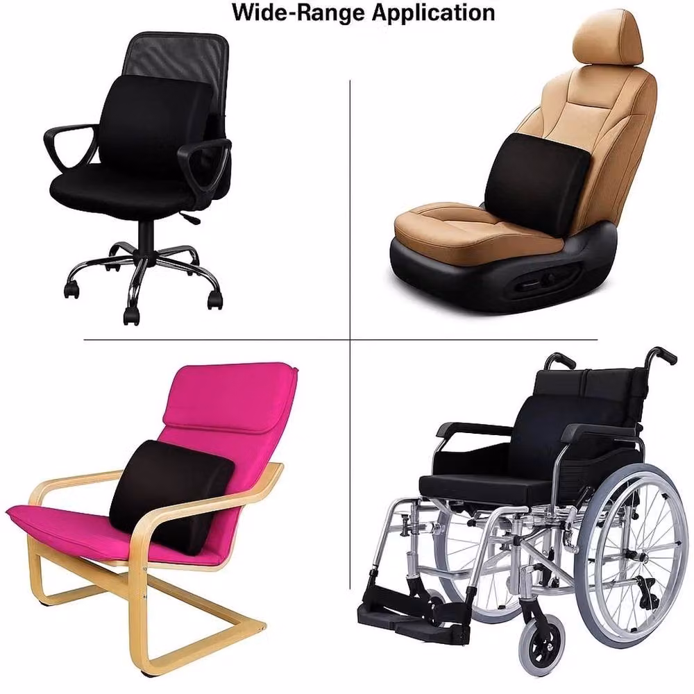 SPETLEK Memory Foam Seat and Lumbar Support Cushion Set in Black – 3