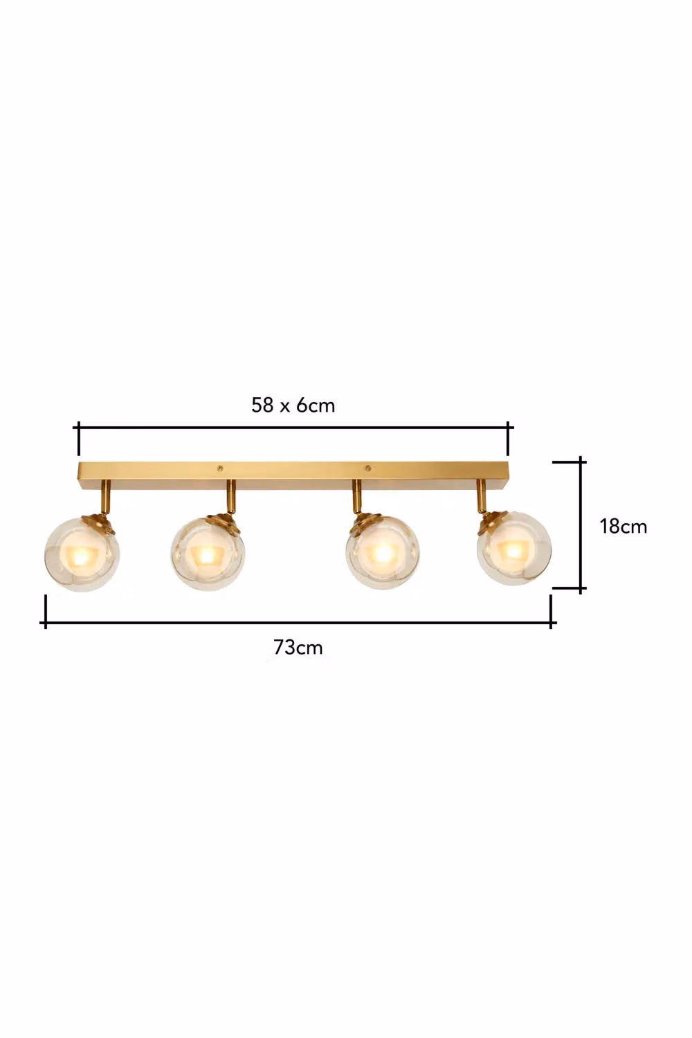 BHS Lighting Adjustable Brass and Glass Vanity Spot Light Bar in Gold – 2