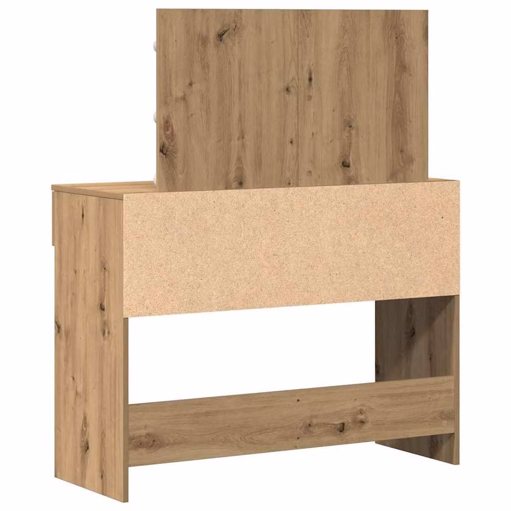 Berkfield Home Artisan Oak Dressing Table with Hollywood LED in Brown, W/D/H: 100 x 40 x 120 cm – 4