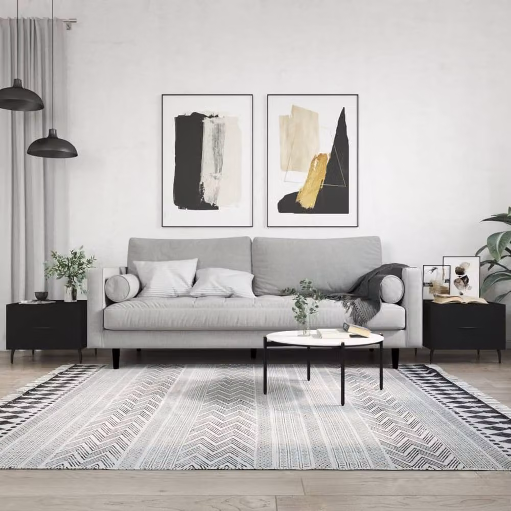 Berkfield Home Set of 2 Black Decorative Coffee Tables, W/D/H: 50 x 50 x 40 cm – 1