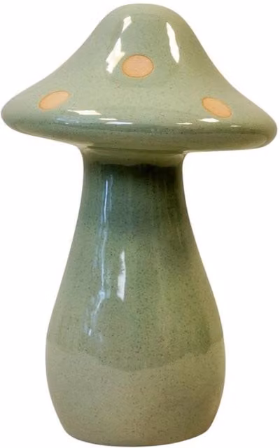 Four Candle Large Pale Green Ceramic Mushroom Tabletop Decoration