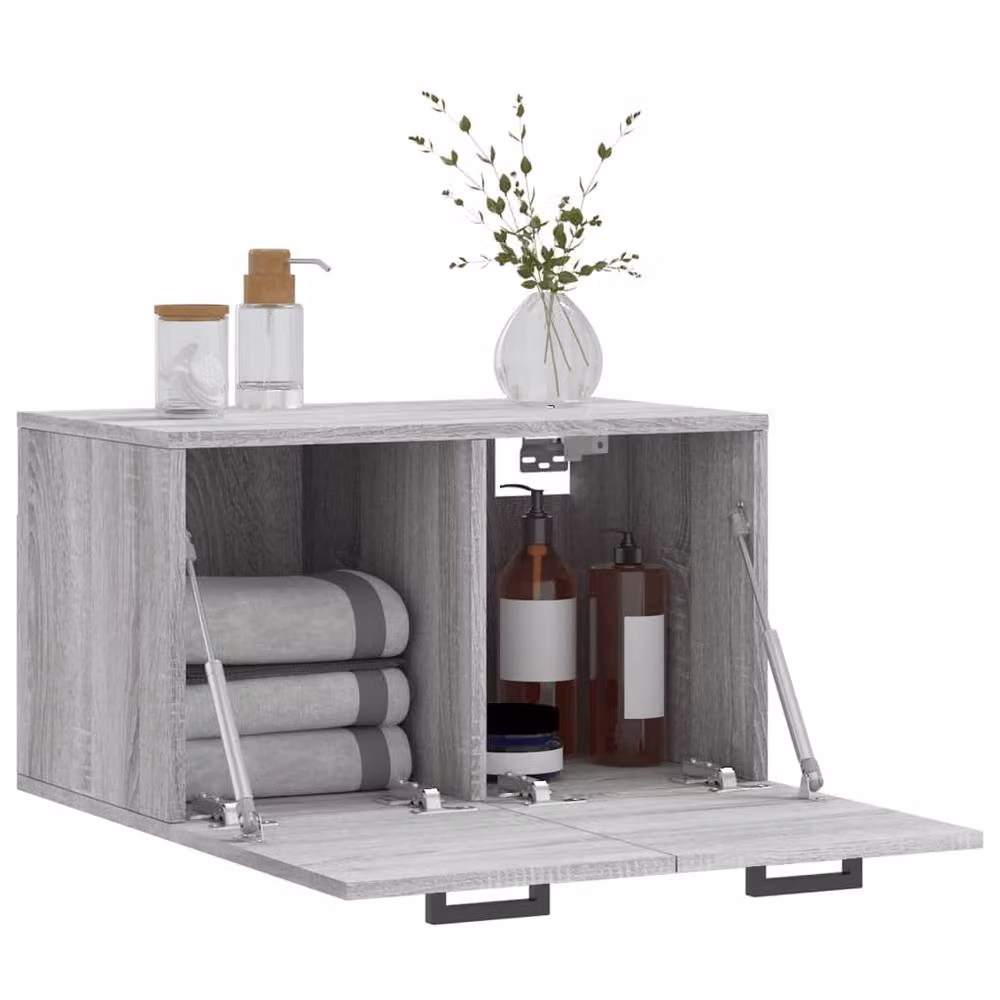 Berkfield Home Wall Mounted Cabinet in Grey Sonoma, W: 60 cm, D: 35 cm, H: 35 cm – 2