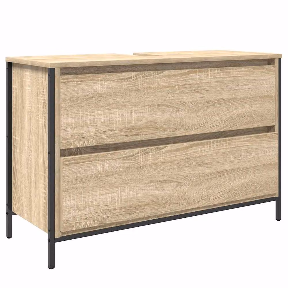 Berkfield Home Bathroom Basin Cabinet with Drawers, Sonoma Oak, Brown, W/D/H: 90 x 34.5 x 60 cm – 2