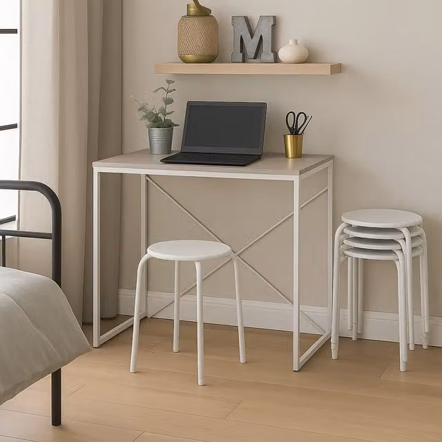 Harbour Housewares Matt White Metal Stacking Stool