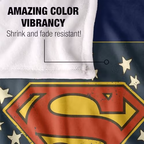 Warner Bros. Superman 10 Cents Logo Super Soft Silky Touch Fleece Throw Blanket, Multicolour – 3