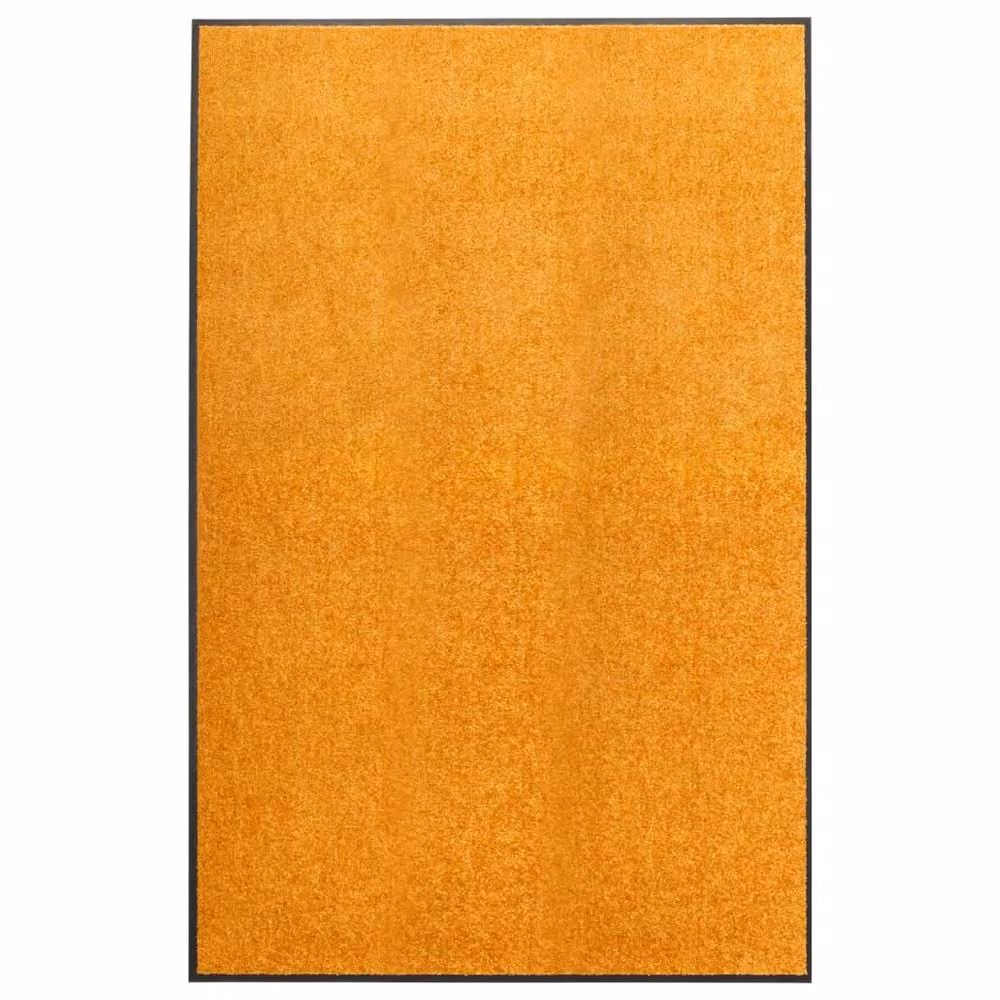 Berkfield Home Washable Non-Slip Orange and Black Pliable Doormat W/D/H: 180 x 120 x 0.9 cm – 2