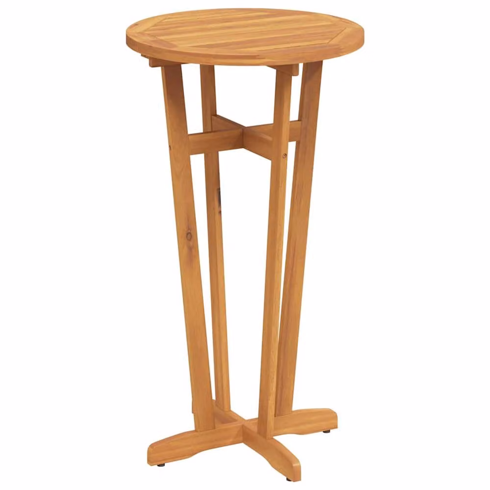 Berkfield Home Beautiful Garden Bar Table in Brown Solid Oiled Acacia Wood, Diameter: 60 cm, Height: 105 cm – 2