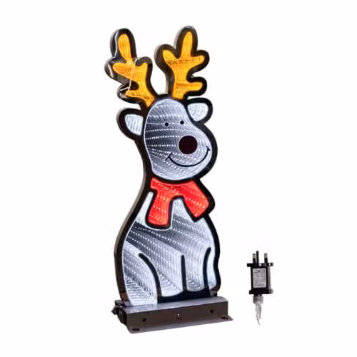 Samuel ALEXANDER 40cm Infinity Standing Christmas Reindeer with Metal Base and White, Red and Orange LEDs – 2