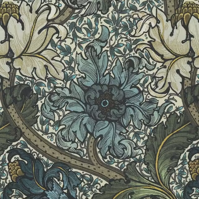 HOUSE Llewelyn-Bowen Morris Major Printed Fabric in Glacier Multicolour