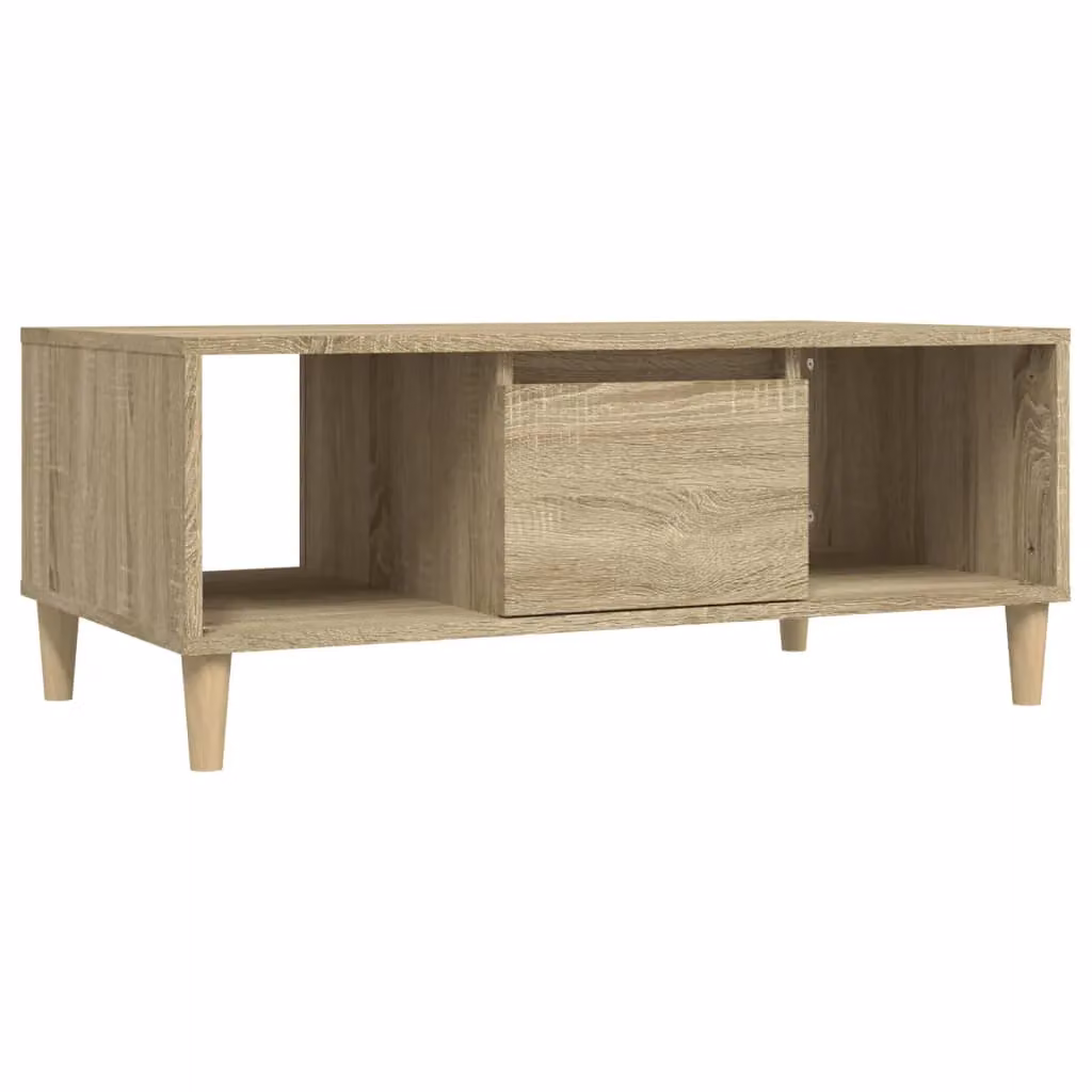 Berkfield Home Sonoma Oak Coffee Table in Brown, W/D/H: 90 x 50 x 36.5 cm – 2
