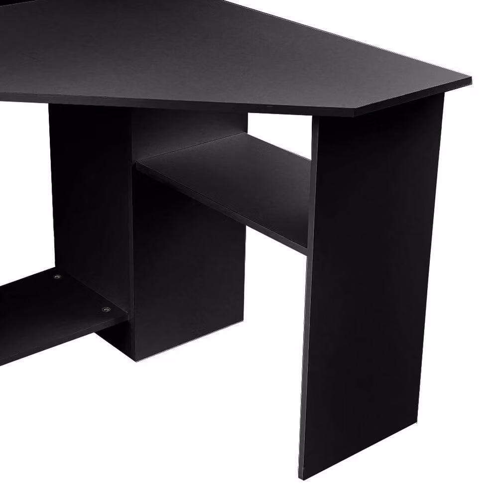 KORVIXA Black Modern Corner Computer Desk for Home Office, W/D: 100 x 100 cm – 3