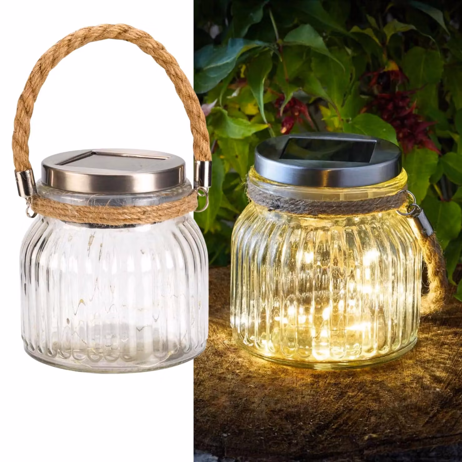 Marco Paul Solar Firefly LED Glass Jar Lantern in White – 4