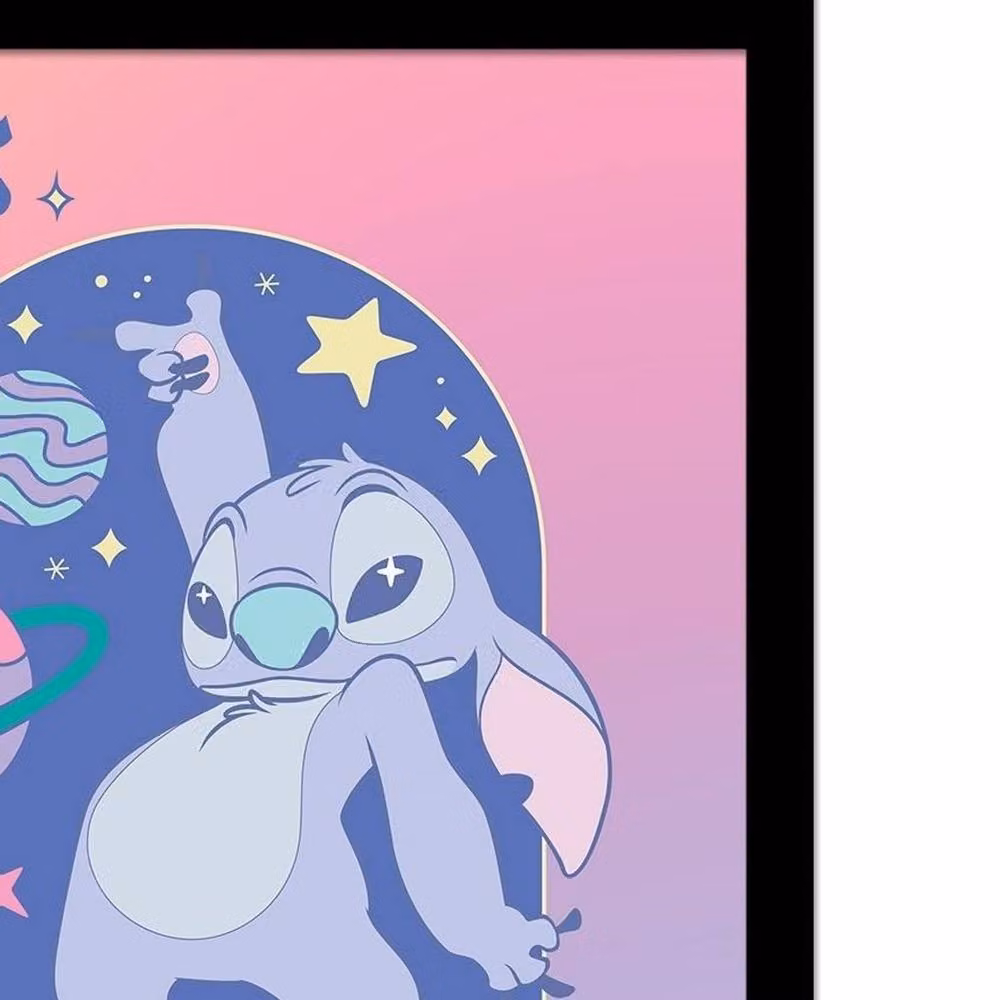 Lilo & Stitch Space Rocks Planets Framed Paper Poster in Purple – 2