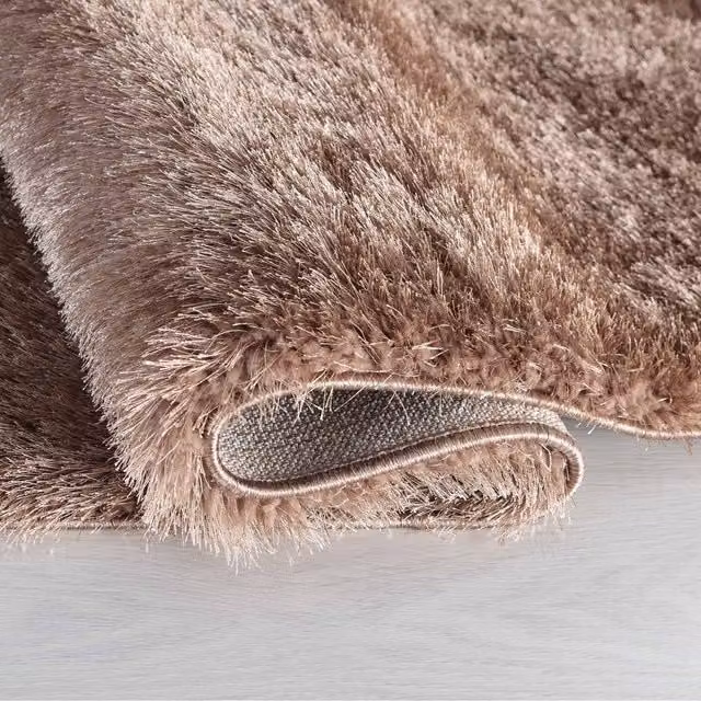 Desire Rugs Modern Plain Shaggy Rectangular Area Rug in Bronze/Brown, W: 120 cm, L: 170 cm