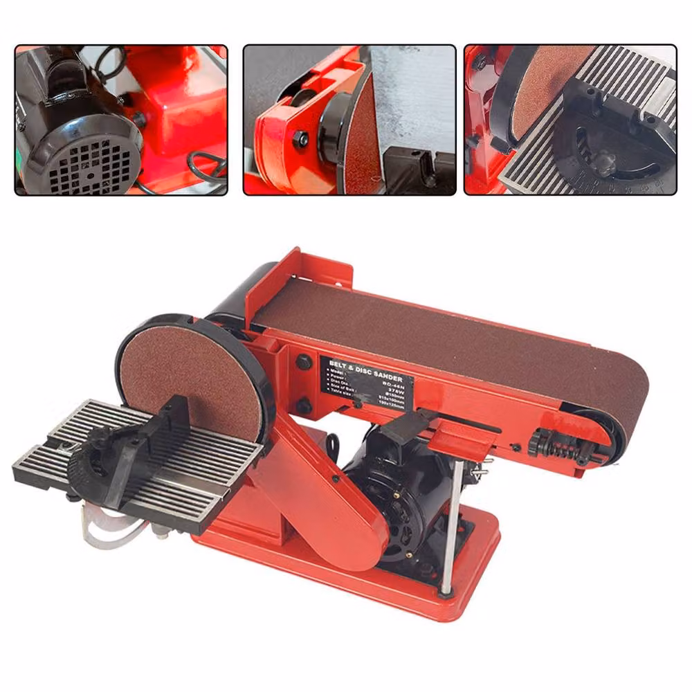 EONLION 500W Belt and Disc Benchtop Sander, 390mm, Red – 5