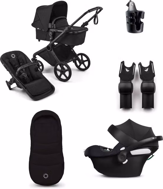 Bugaboo Cub Essential Pushchair Bundle with Cybex Aton B2 i-Size Baby Car Seat in Heritage Black