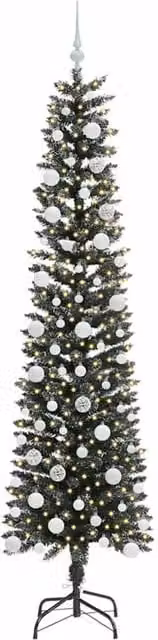 Berkfield Home Elegant Green Artificial Christmas Tree with 300 LEDs, W/D/H: 58 x 58 x 210 cm
