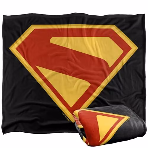 Warner Bros. Superman 2025 Logo Super Soft Fleece Throw Blanket, Multicolour, W: 127.0 cm, D: 152.4 cm, H: 152.0 cm