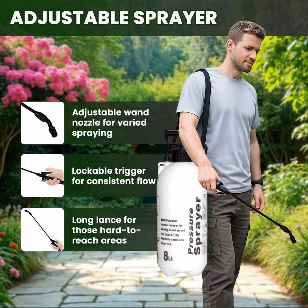 MANTRARAJ 8L Manual Garden Pressure Sprayer Knapsack in White – 3
