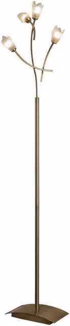 Netlighting Pietra 4 Light Adjustable Floor Lamp in Bronze with G9 Glass Shades