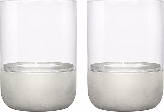 Blomus Calma Hurricane Lantern Set of 2, Extra Small, Grey