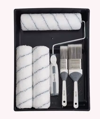 Harris Seriously Good Walls and Ceilings 7 Piece Decorating Kit with Roller, Brushes and Tray for Water Based Paints