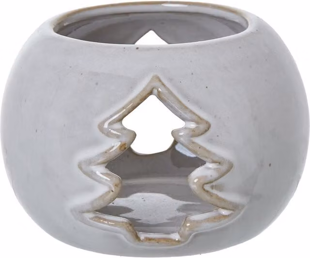 Hill Interiors Ceramic Christmas Tree Tealight Holder in White