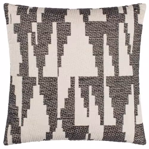 Hoem Ibizia Abstract Square Cushion in Black and White with Polyester Filling – 2