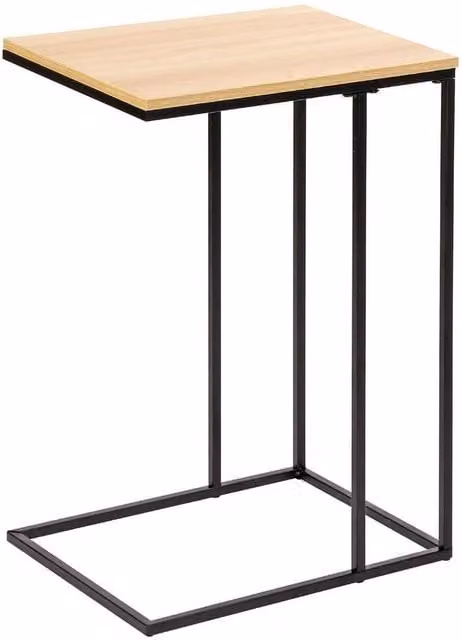 Kelvenix C Shaped Side Table and Sofa End Coffee Table in Brown