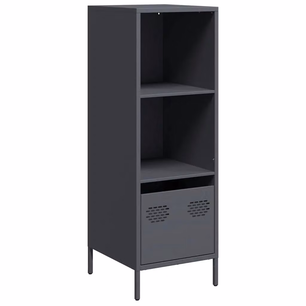 Berkfield Home Anthracite and Black Steel Highboard, W/D/H: 35 x 39 x 103.5 cm – 2
