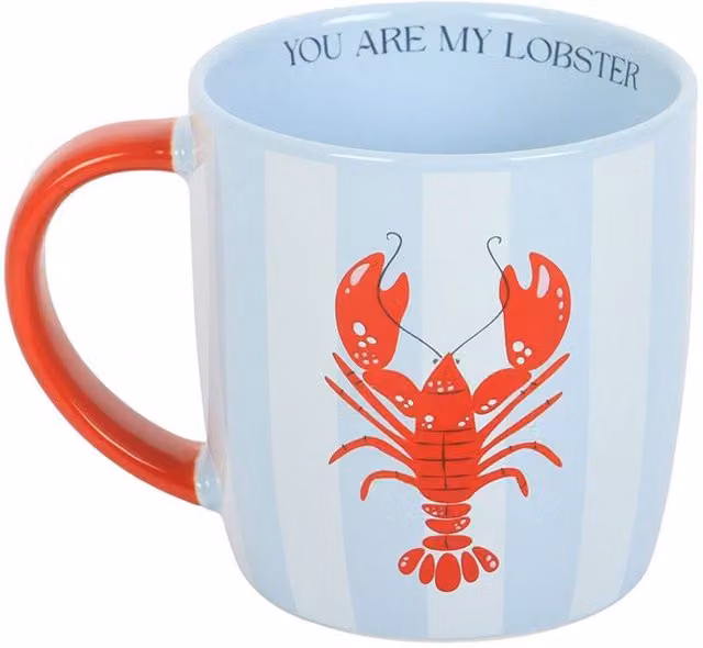 Something Different You Are My Lobster Striped Ceramic Mug in Blue