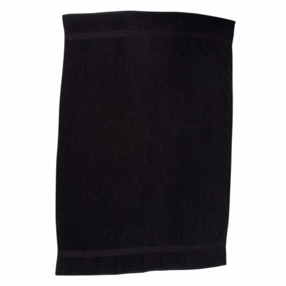 Towel City Luxury Black Cotton Terrycloth Bath Towel with Border and Hanging Loop – 3
