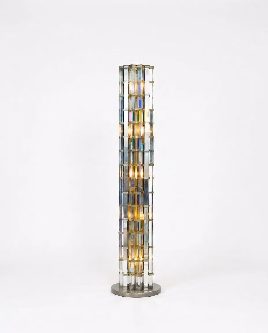 Araco Lumière Radiant Maris Crystal Floor Lamp in Transparent and Silver