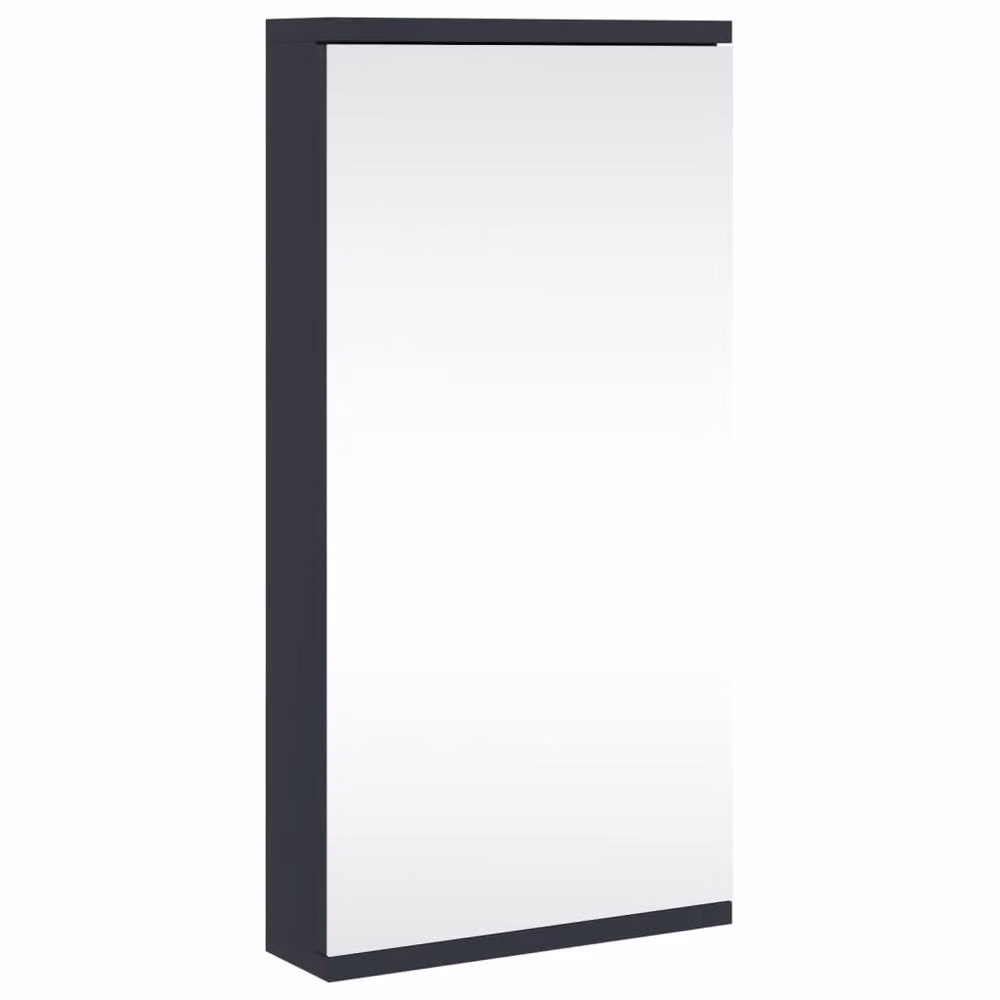 Berkfield Home Corner Bathroom Mirror Cabinet in Grey, W/D/H: 30 x 24 x 60 cm – 2
