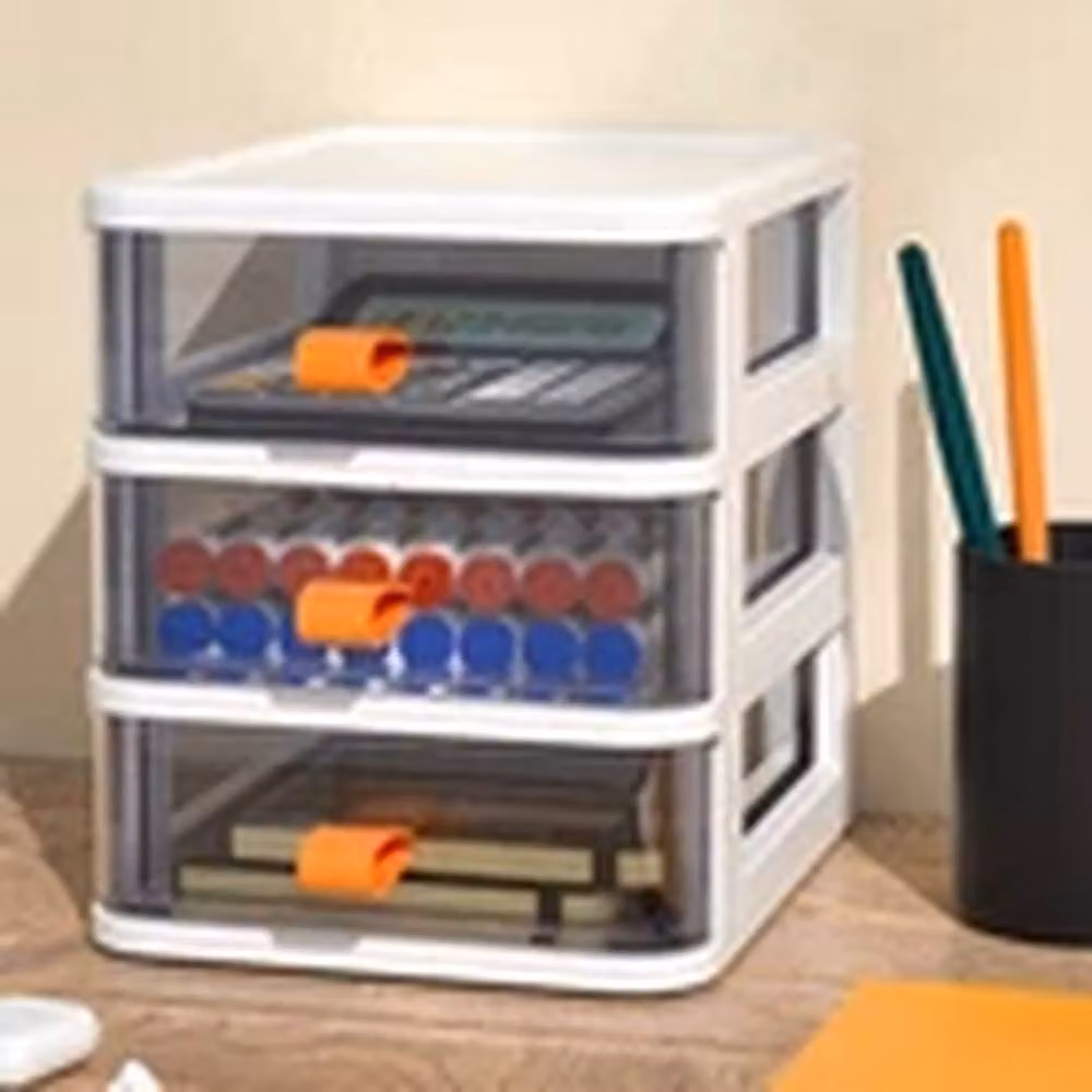 Havendro White 3 Tier Small Desktop Storage Drawers Stackable Mini Drawer Box – 2