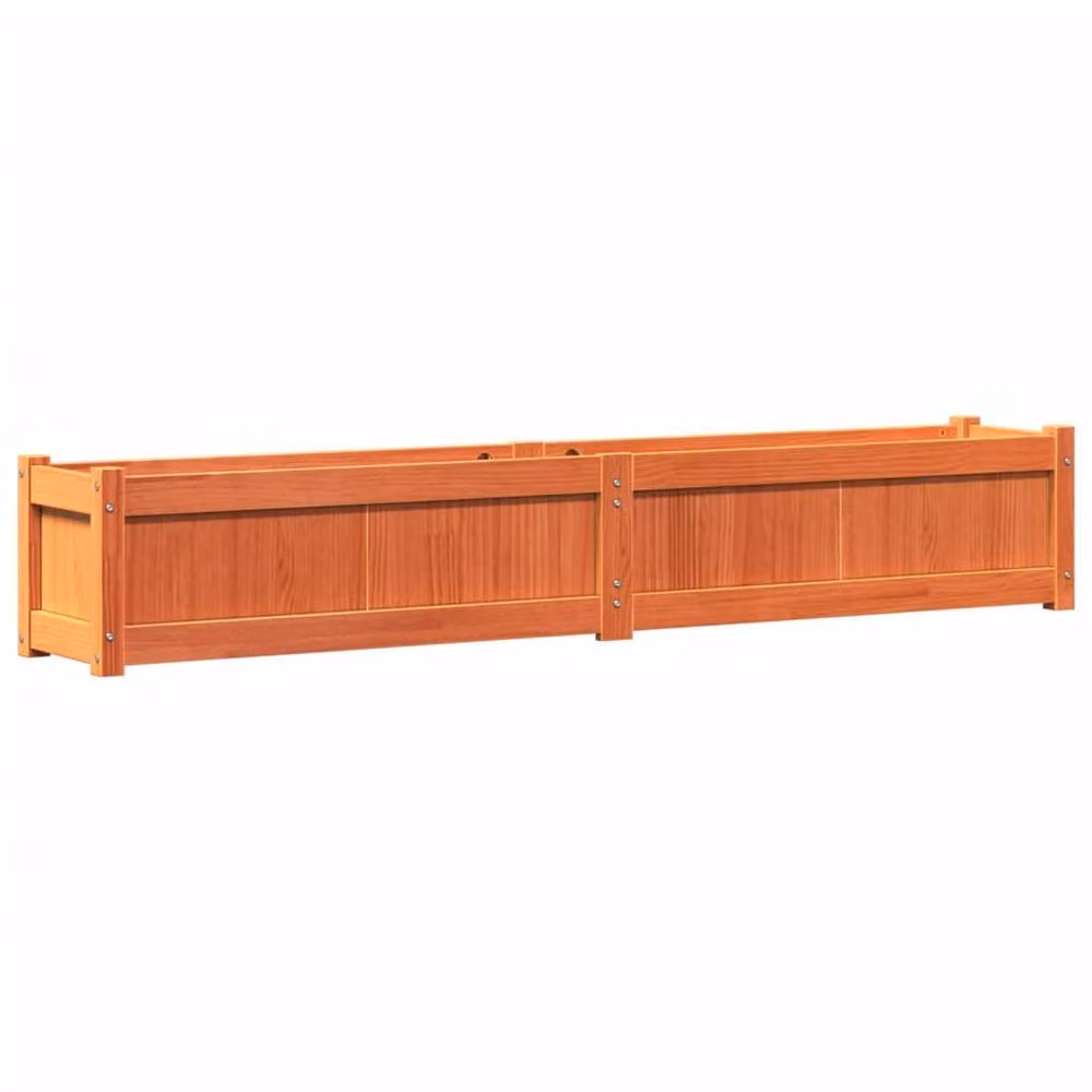 Berkfield Home Beautiful Garden Planter in Wax Brown, Solid Wood Pine, W: 180 cm, D: 31 cm, H: 31 cm – 2