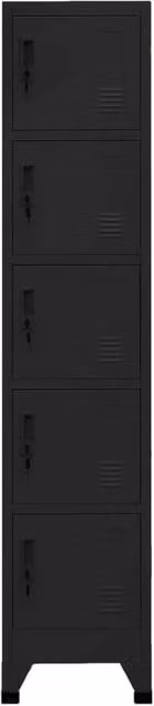 Berkfield Home Black Steel Locker Cabinet with Hinged Doors, W/D/H: 38 x 40 x 180 cm – 1