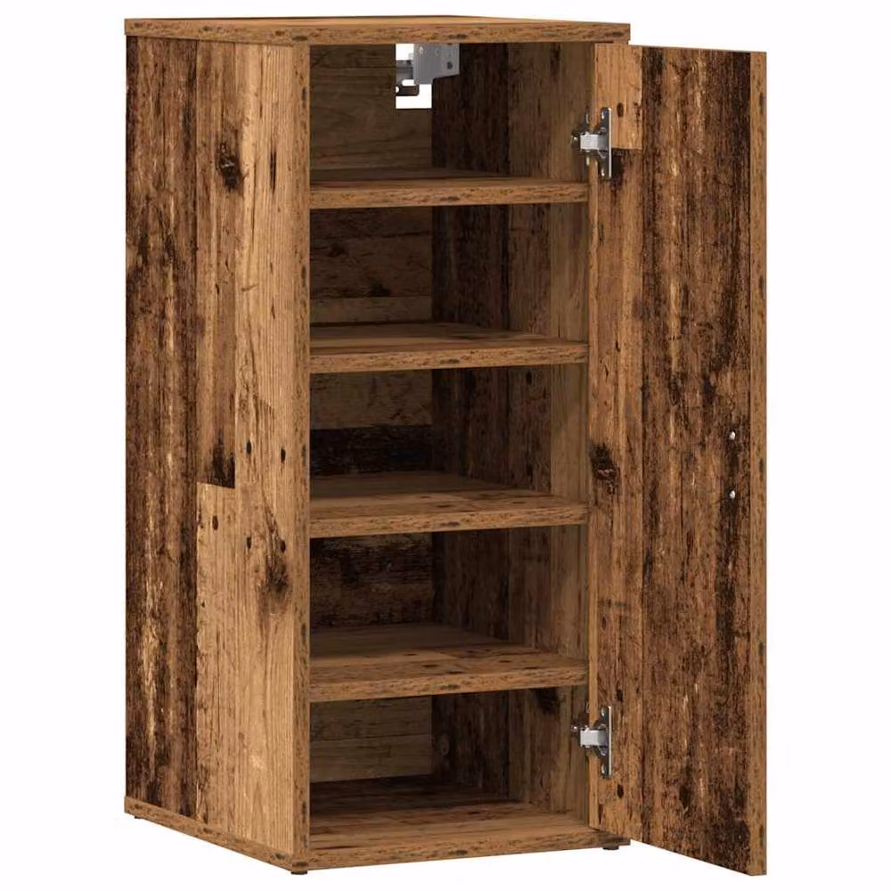 Berkfield Home Rustic Old Wood Shoe Cabinet in Brown, W/D/H: 32 x 35 x 70 cm – 4