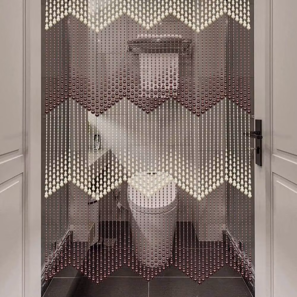 SPETLEK Transparent Clear Acrylic Bead Curtain Doorway Screen, H 200 cm x W 90 cm – 3