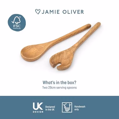 Jamie Oliver Big Love Serving Spoon Set of 2, Brown, W/D/H: 29 x 14 x 2 cm – 2