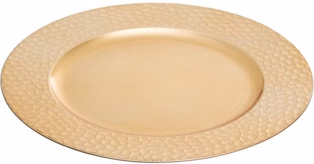 Orsina Gold Finish Hammered Charger Plate