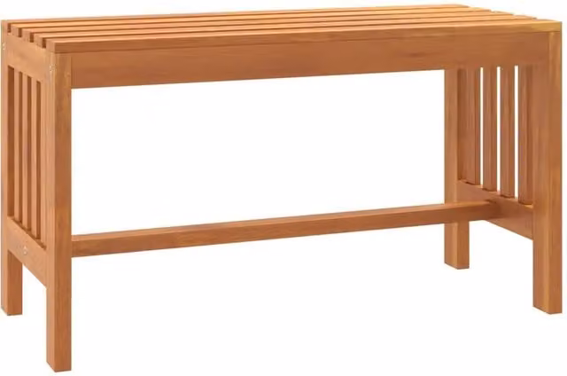 Berkfield Home Solid Wood Eucalyptus Garden Bench in Brown, Width: 80 cm