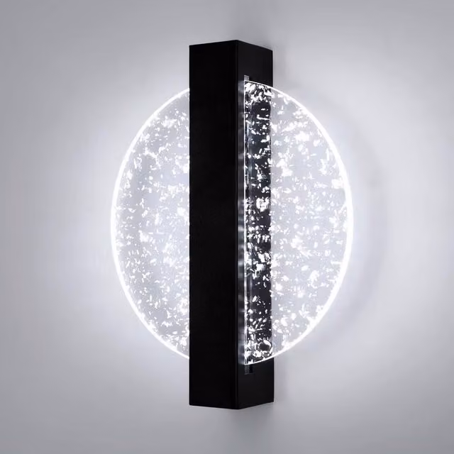 COMELY 12W Modern Round LED Wall Light in Black – 1