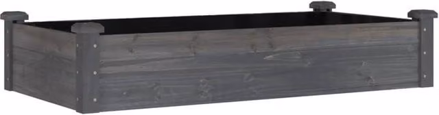 Berkfield Home Garden Grey Wooden Raised Bed with Liner, W/D/H: 120 x 60 x 25 cm – 1