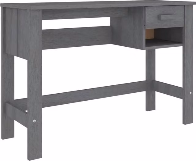 Berkfield Home HAMAR Writing Desk in Dark Grey Solid Pine, W/D/H: 110 x 40 x 75 cm – 1