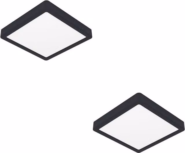 Loops 2 Pack Black Square LED Ceiling Lights for Modern Indoor Decor