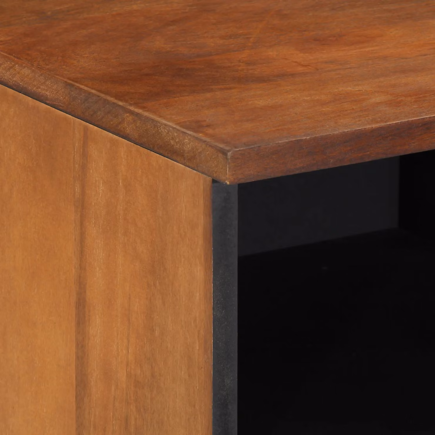 Berkfield Home Modern Mango Wood TV Cabinet in Brown and Gold, W/D/H: 100 x 33 x 46 cm – 4