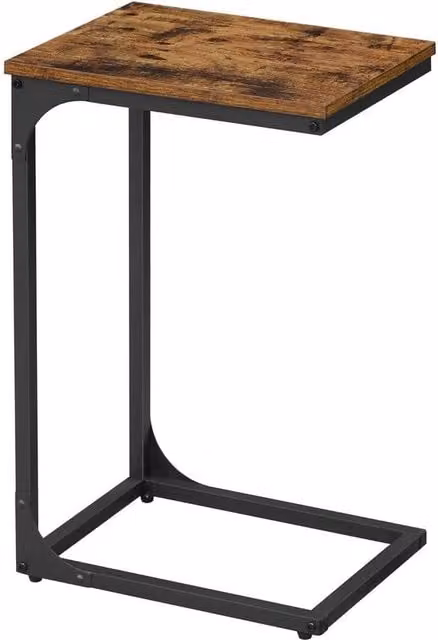Kelvenix C-Shaped Side Table in Brown and Black with Sled Base