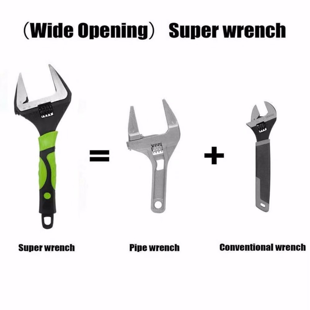 SPETLEK 8 inch Adjustable Extra Wide Jaw Wrench Spanner, Green, W/D/H: 1000 x 400 x 400 mm – 2