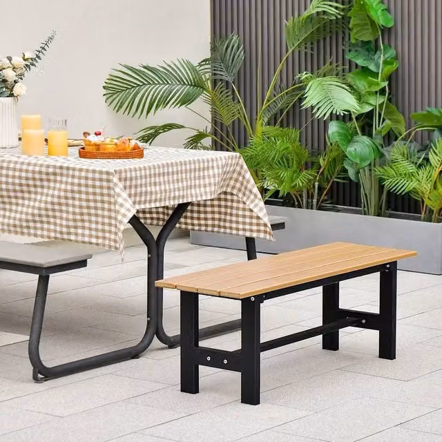 Kelvenix Waterproof Slatted Garden Seat in Brown